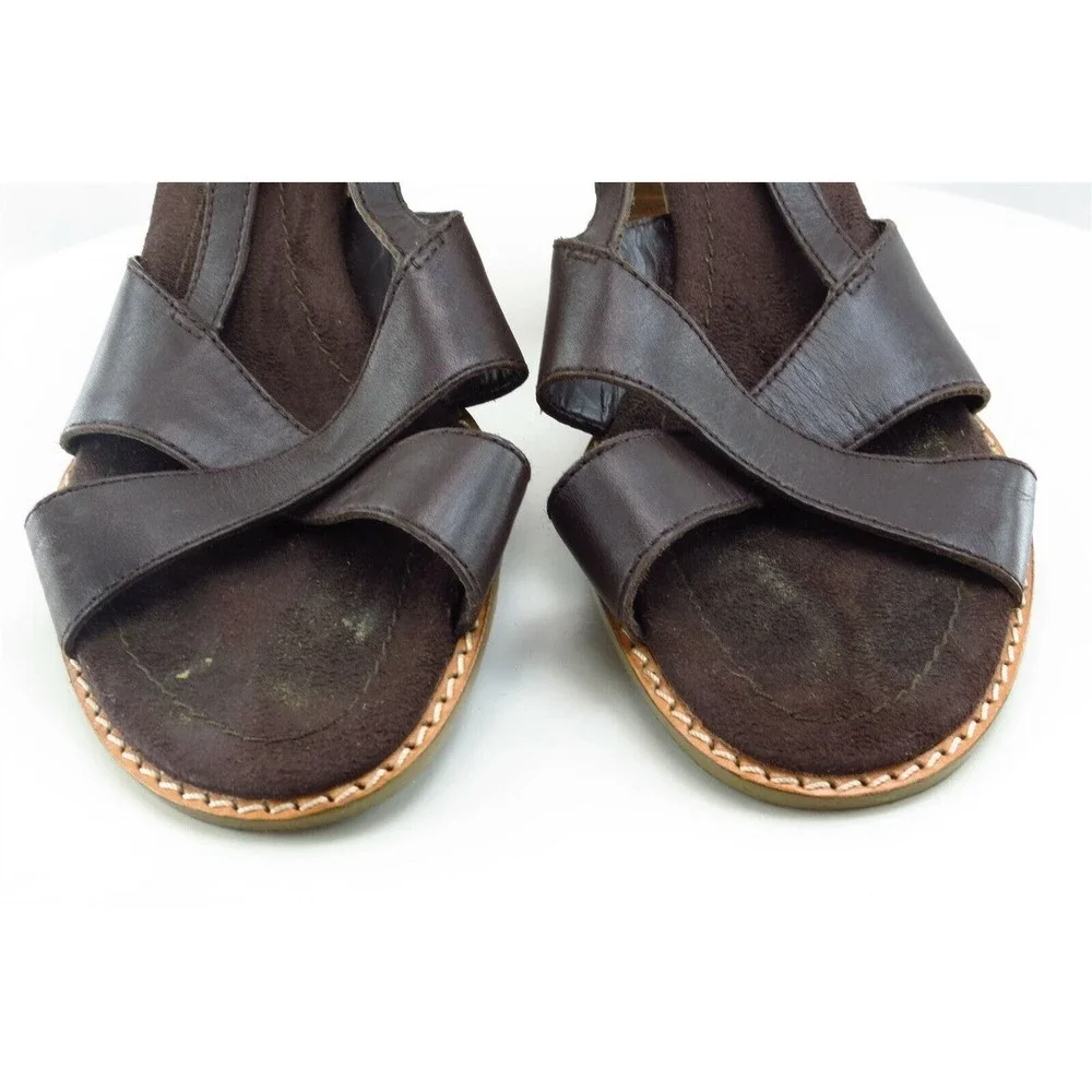 Bandolino Sz 8 M Brown Slingback Leather Women‎ Sandals